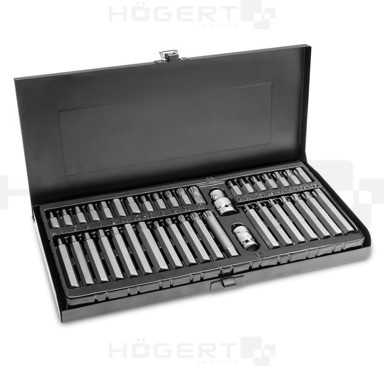 Bit set, 1/2", 3/8", CrV, 40 kom